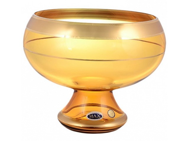 Конфетница Лепка янтарная Star Crystal 26 см 33275