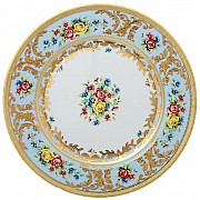 Блюдо круглое 32 см Vienna blu gold Falkenporzellan