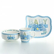 Детский набор посуды Baby boy Royal Classics голубой 3 предмета