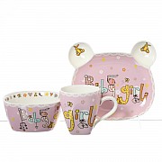 Детский набор посуды Baby girl Royal Classics розовый 3 предмета