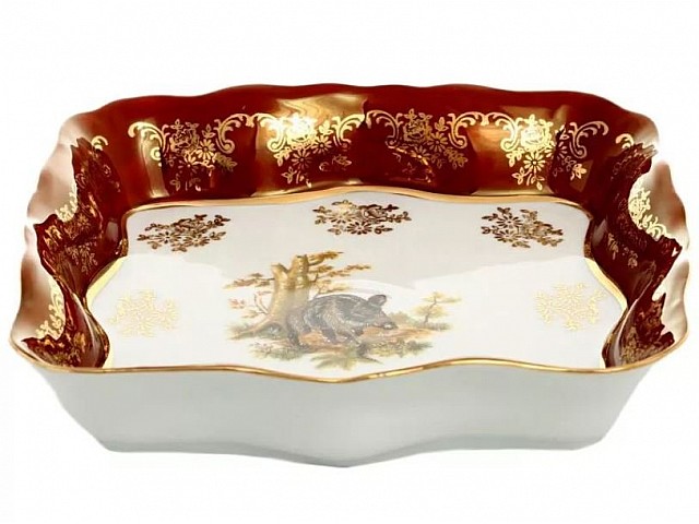 Салатник квадратный 16 см Охота красная Корона