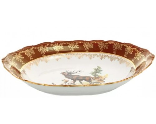 Блюдо для хлеба 34 см Охота красная Корона