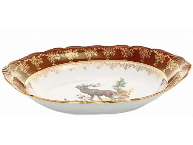 Блюдо для хлеба 34 см Охота красная Корона