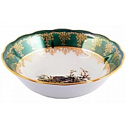 Салатник круглый 23 см Охота зеленая Корона