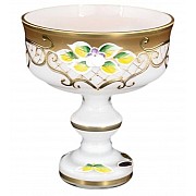 Конфетница белая на ножке Bohemia Star Crystal 13 см