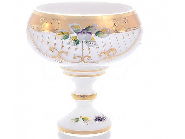 Конфетница белая Bohemia Star Crystal 16 см круглая чаша