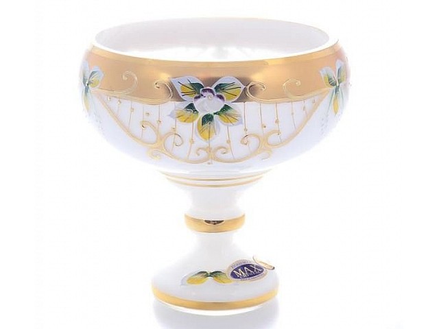 Конфетница Лепка белая Star Crystal 20 см 36494