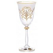 Набор бокалов для вина 250 мл Анжела Star Crystal Золотые узоры 36502 6 шт