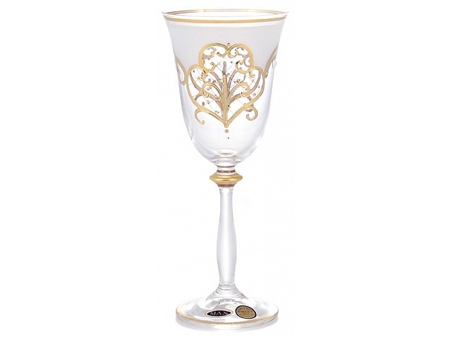 Набор бокалов для вина 250 мл Анжела Star Crystal Золотые узоры 36502 6 шт