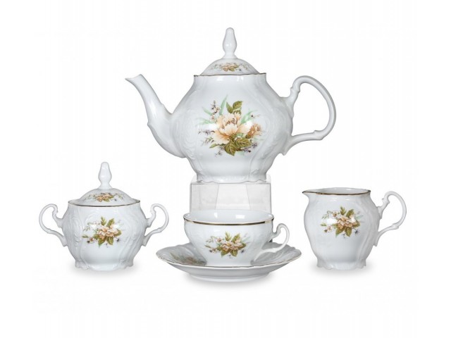 Чайный сервиз Зеленый цветок Bernadotte на 6 персон 15 предметов