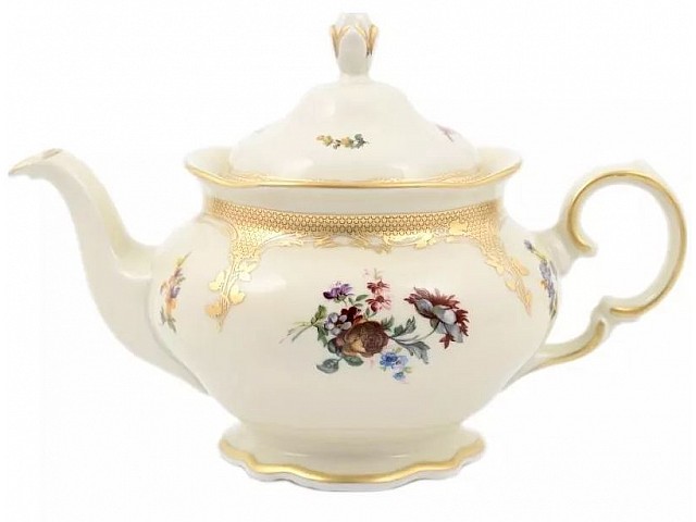 Чайник заварочный Аляска Мелкие цветы Слоновая кость Carlsbad 1,2 л