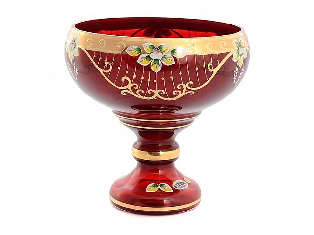 Конфетница Лепка красная Star Crystal 20 см 37500