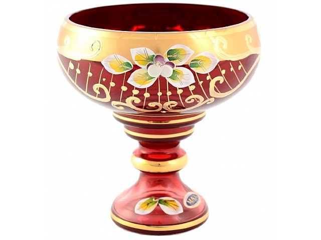 Конфетница 13 см Лепка красная Star Crystal 37502