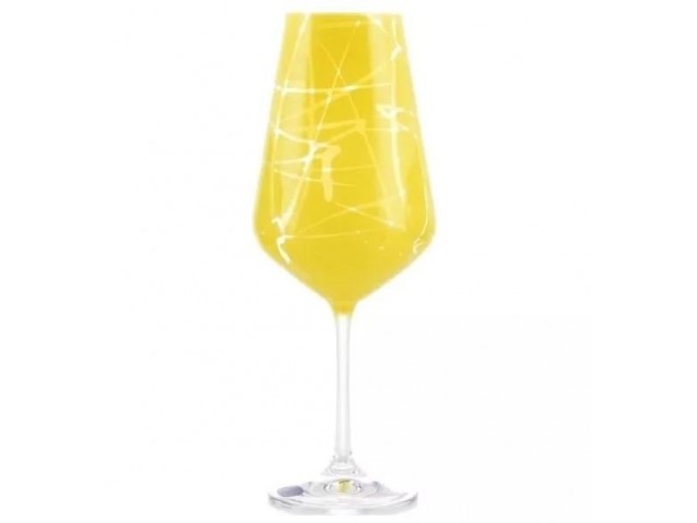 Набор бокалов для вина 550 мл 6 шт Sandra Crystalex желтый