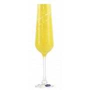 Набор фужеров для шампанского желтый Crystalex Bohemia Sandra 200 мл 6 шт