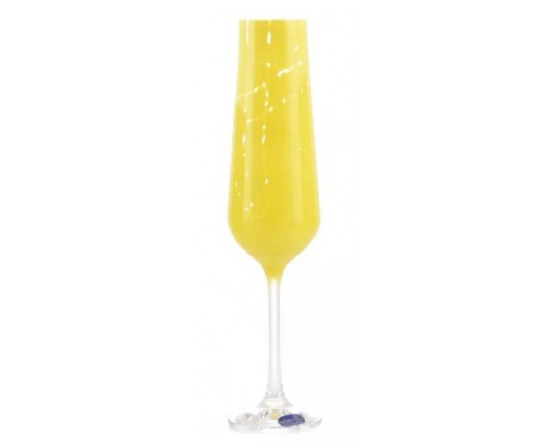 Набор фужеров для шампанского желтый Crystalex Bohemia Sandra 200 мл 6 шт