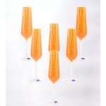Набор фужеров для шампанского оранжевый Crystalex Bohemia Sandra 200 мл 6 шт