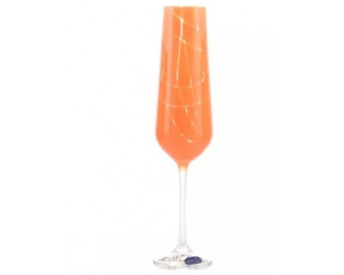 Набор фужеров для шампанского оранжевый Crystalex Bohemia Sandra 200 мл 6 шт