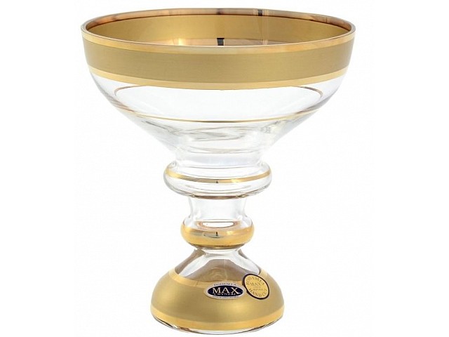 Конфетница на ножке Star Crystal Смальта отводка золото 13см 37925