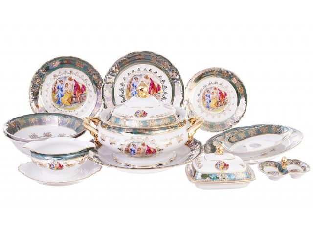 Столовый сервиз Carlsbad Фредерика Мадонна Зелёная на 6 персон 29 предметов