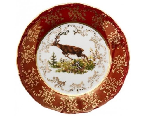 Набор тарелок 19 см Магнолия Охота Красная MZ 6 шт
