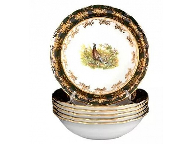 Набор салатников 19 см Магнолия Охота Зеленая MZ 6 шт
