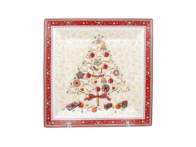 Блюдо квадратное Repast Christmas world Multi 22 см