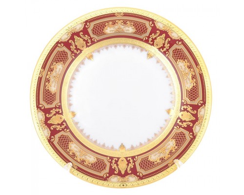 Набор тарелок Falkenporzellan Donna bordeaux gold 17 см