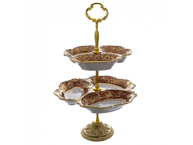 Этажерка Queen's Crown Aristokrat Лист красный 3 яруса