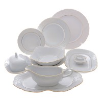 Столовый сервиз Repas Rococo Золотая полоса на 6 персон 25 предметов