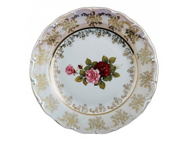 Набор тарелок 21 см Офелия Роза перламутр MZ 6 шт