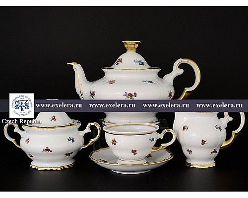 Чайный сервиз Анжелика Полевые цветы MZ на 6 персон