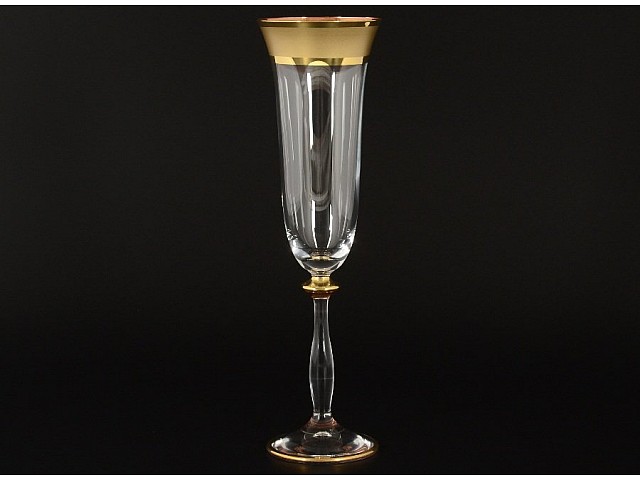 Набор фужеров для шампанского Анжела Матовая полоса Bohemia Crystal 6 шт