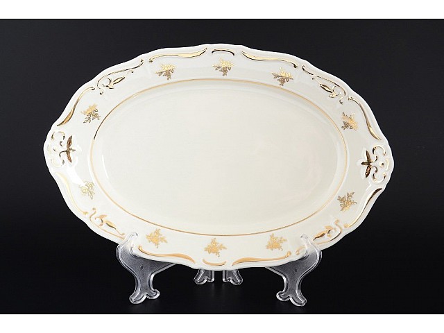 Блюдо овальное 32 см Thun Мария Луиза IVORY 4810