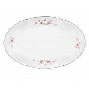 Блюдо овальное 39 см Бернадотт Серая роза платина