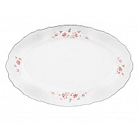 Блюдо овальное 39 см Бернадотт Серая роза платина
