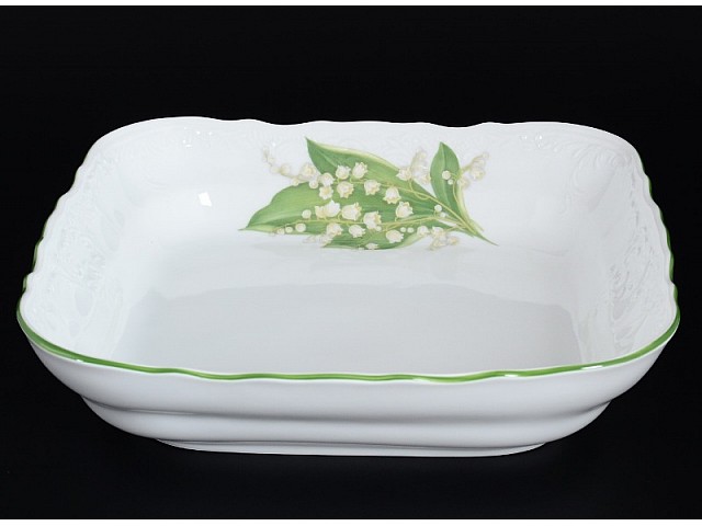 Салатник квадратный 25 см Бернадотт Ландыши