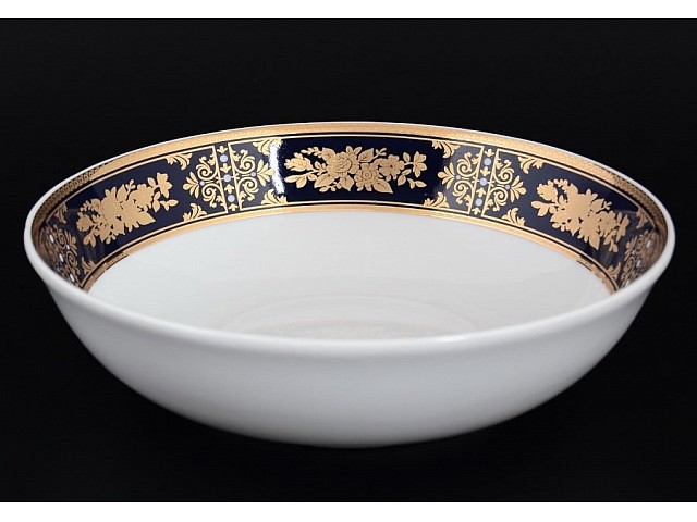 Набор салатников 19 см Thun Луиза Золотая роза Кобальт 6 шт