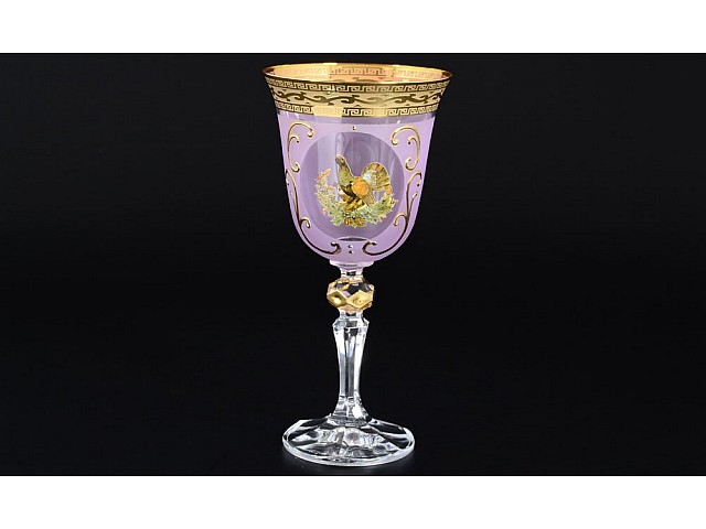 Набор фужеров для вина 220 мл Охота розовая U-R кристина ножка 6 шт