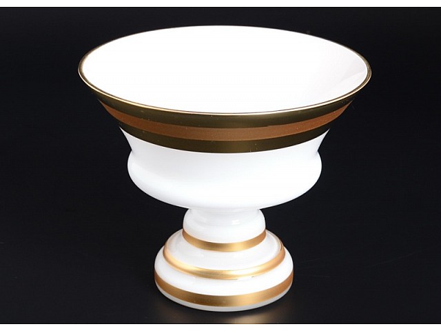 Конфетница с крышкой 16 см белая BOHEMIA GOLD