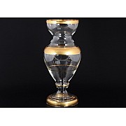 Ваза для цветов 40 см Star Crystal прозрачная с золотом
