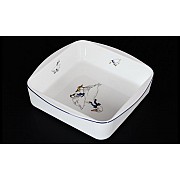 Салатник квадратный 20 см Гуси