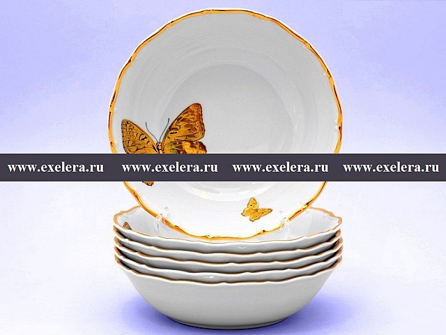 Набор салатников 19 см Магнолия Золотые бабочки MZ 6 шт
