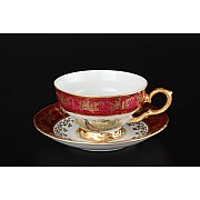 Набор чайных пар 230 мл Магнолия Охота Красная MZ (6 пар)