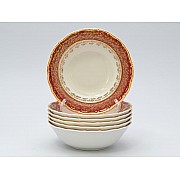 Набор салатников 19 см Мария Луиза Лист Красный Carlsbad 6 шт