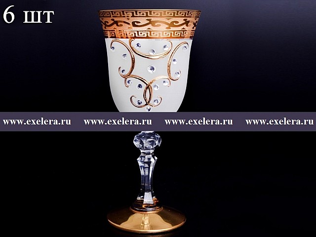 Набор бокалов для вина A-M фон стразы Bohemia