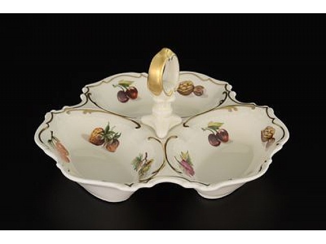 Менажница 19 см Анжелика Слоновая кость Фрукты MZ