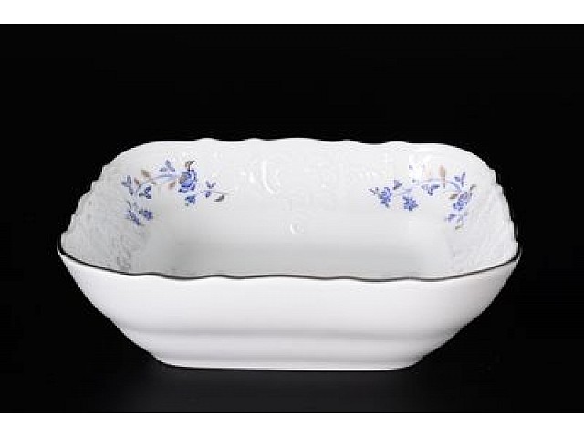 Салатник квадратный 16 см Бернадотт Васильковый узор