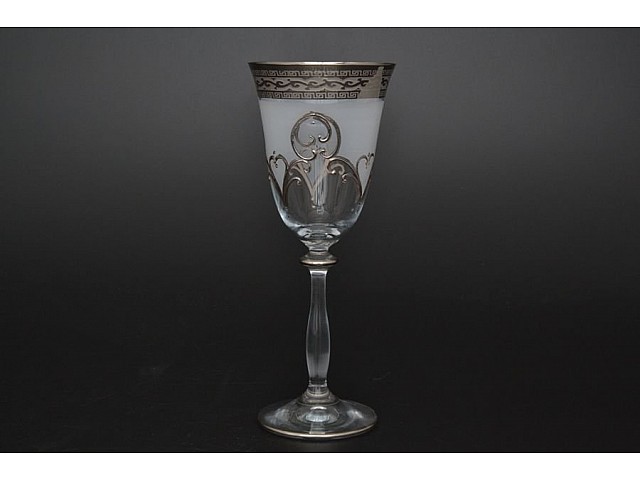 Набор бокалов для вина 230 мл Анжела Версаче платина R-G фон Bohemia Crystal 6 шт