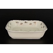 Салатник квадратный 25 см Анжелика Слоновая кость Золотая синяя роза MZ